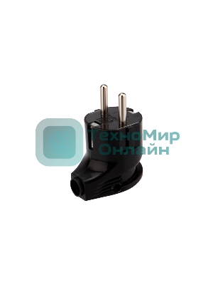 Вилка Евро Rexant угловая с з/к 16А черная