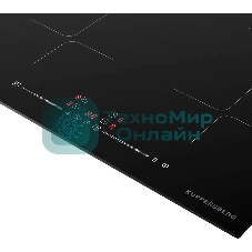 Варочная панель Kuppersberg ICI 625, индукция, High-Tech, 59 см, 9 уровней мощности, блокировка управления, автоматическое отключение, Inverter, таймер, Booster, Flexi-zone, слайдерное управление, черный