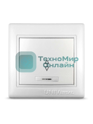 Выключатель проходной Rexant 1-кл. СП Севиль 10А IP20 с подсветкой белый UNIVersal С0125