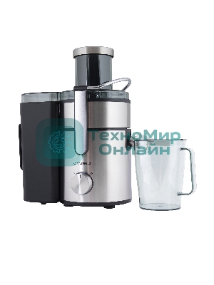 Соковыжималка Maunfeld MJE.1500S нержавеющая сталь, центробежная, 1500 Вт, 1100 мл, механическое