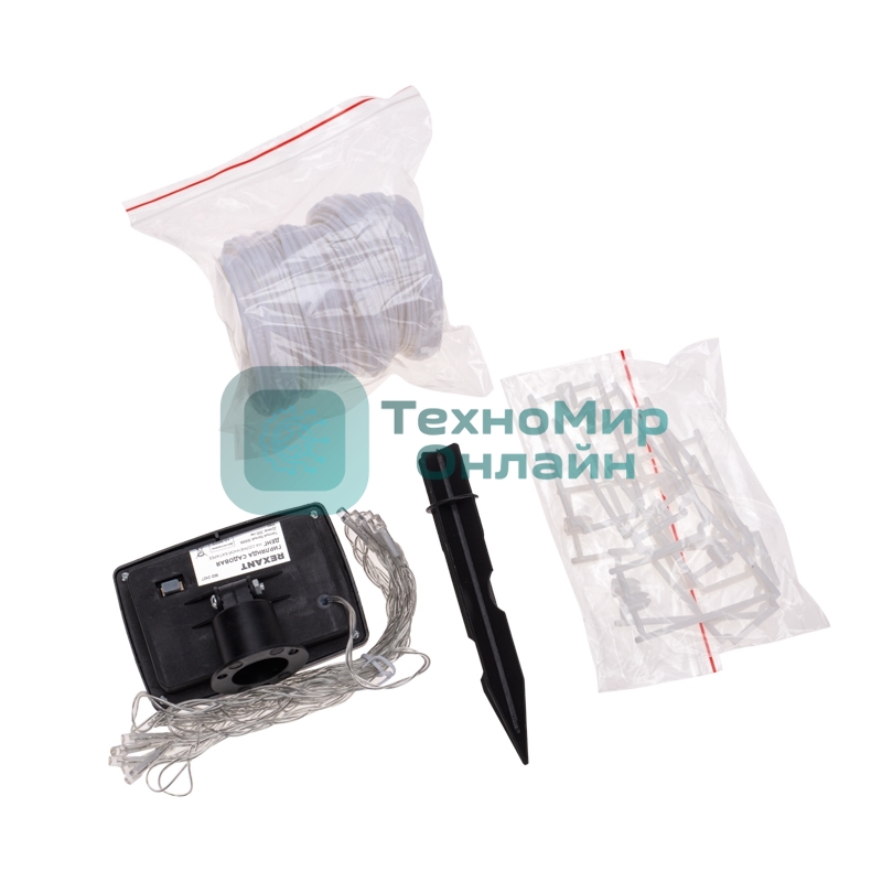 Гирлянда садовая Rexant Денг, 335 см, 3000К, встроенный аккумулятор, солнечная панель, коллекция Пекин