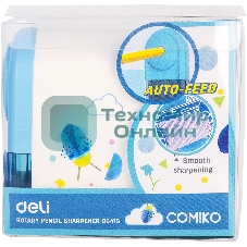 Точилка для карандашей механическая Deli E0641S, 1 отверстие, пластик, ассорти