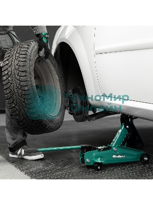 Домкрат гидравлический подкатной, Сибртех 2 т, 135-320 мм, в пластиковом кейсе