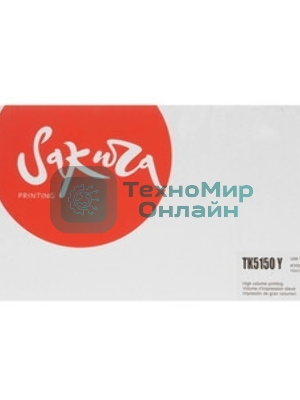 Картридж Sakura TK5150Y для Kyocera Mita ECOSYS P6035cdn/M6035cidn/M6535cidn, желтый, 10 000 к.