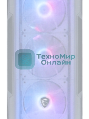 Компьютерный корпус MSI MAG FORGE M100R WHITE Mini-Tower, MATX, 1xUSB 3.0, 2xUSB 2.0, 4x120мм ARGb Fan, ARGb Control Board, Tempered Glass Window, Brown Box (932220)