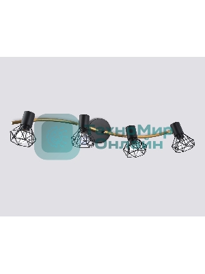 Светильник Ambrella light TR8658/4 BK/GD черный/золото E14/4 max 60W 750*100*185
