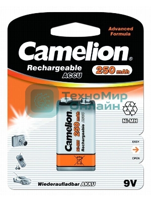 Аккумулятор Camelion 9V-250 mAh Ni-Mh BL-1 аккум-р,9В 5014