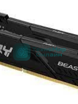 Оперативная память Kingston Fury Beast, DDR4, 16GB (2x8GB), 3200MHz, CL16, DIMM, с радиатором, черный