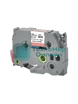 Кассета с лентой S'OK by Sakura Printing TZES441 для Brother, черный на красном, 18мм/8м, наклейка