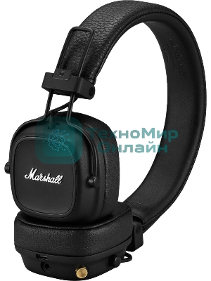 Беспроводные/проводные наушники Marshall Major IV черный, накладные, Bluetooth + проводной, беспроводная зарядка, до 80 ч