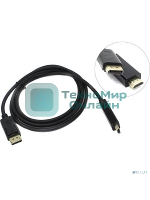 Кабель ExeGate EX284915RUS DisplayPort-HDMI ExeGate EX-CC-DP-HDMI-1.8 (20M/19M, 1,8м, экран)