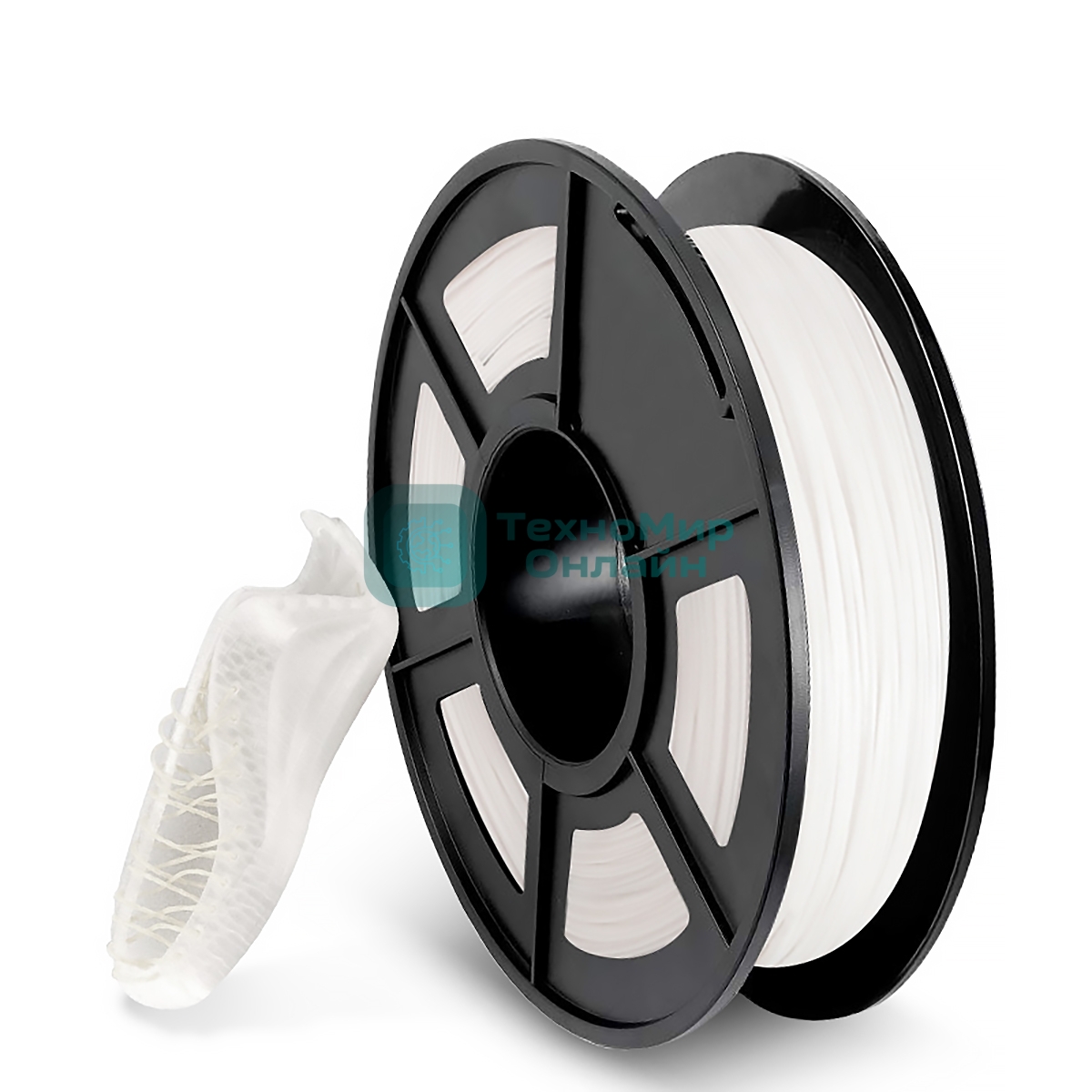 Филамент NVPrint TPU White для 3D печати диаметр 1.75мм длина 165 метров масса 0,5 кг