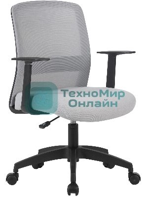 Кресло компьютерное Cactus CS-MC333-GY серый, сиденье серый, сетка/ткань, низк.спин. крестов. пластик, пластик черный