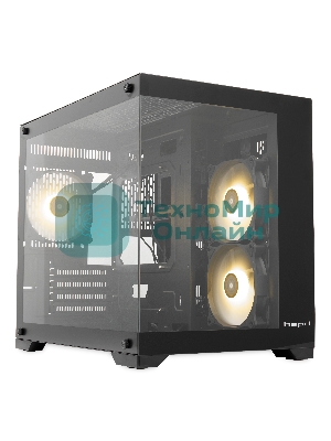 Компьютерный корпус HSPD F330, Panoramic Mini-tower, черный, TG, 0.5 SPCC, 3x120мм ARGB mATX, mITX 160/400/200мм 1x2.5