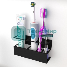Держатель Rexant для хранения зубных щеток и аксессуаров для ванны, черный