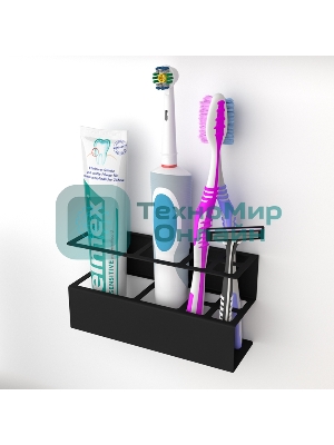 Держатель Rexant для хранения зубных щеток и аксессуаров для ванны, черный