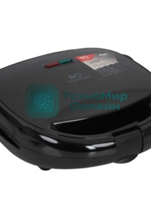 Вафельница BQ ST2001 черный, 4 in 1. MultiChef, 800 Вт, многофункциональный прибор 4 в 1, 4 пары панелей в комплекте: гриль, венские вафли, сэндвич, орешки, антипригарное покрытие панелей Non-Stick PRO, равномерный нагрев, вертикальное хранение, отсек для хранения шнура, 2 индикатора работы: нагрева и питания, диапазон температур нагрева: 230 °С, ненагревающаяся ручка, противоскользящие ножки, длина шнура: 0.7 м, напряжение: 220-240 В, 50-60 Гц, защита от поражения электротоком: класс I