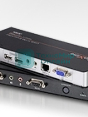 Переключатель ATEN CE770-(AT-G) Удлинитель, SVGA+KBD&MOUSE USB+AUDIO+RS232, 300 метр., 1xUTP Cat5e, SPHD15+HD-DB15+2xUSB A-тип+ 2xMINI JACK+DB9, Female, с KVM-шнуром USB 1.8м., Б.П. 220> 5.3V
