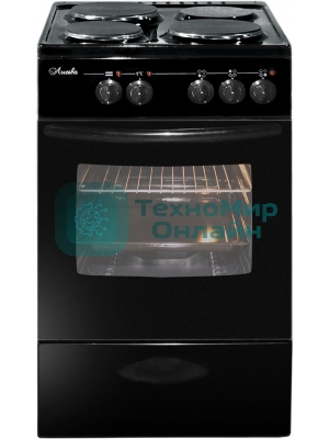 Плита электрическая Лысьва ЭП 301 МС черный, конфорок 3 электрических, духовка 57 л, 50 см x 85 см x 60 см (без крышки)