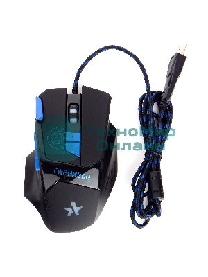 Мышь проводная Гарнизон GM-770G черный, 2400 dpi, USB, кнопки - 8