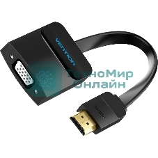 Мультимедиа конвертер Vention HDMI > VGA + аудио, гибкий, плоский