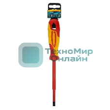 Отвертка Gross 12945 диэлектрическая sl8х150мм crmo до 1000в двухкомпонентная рукоятка