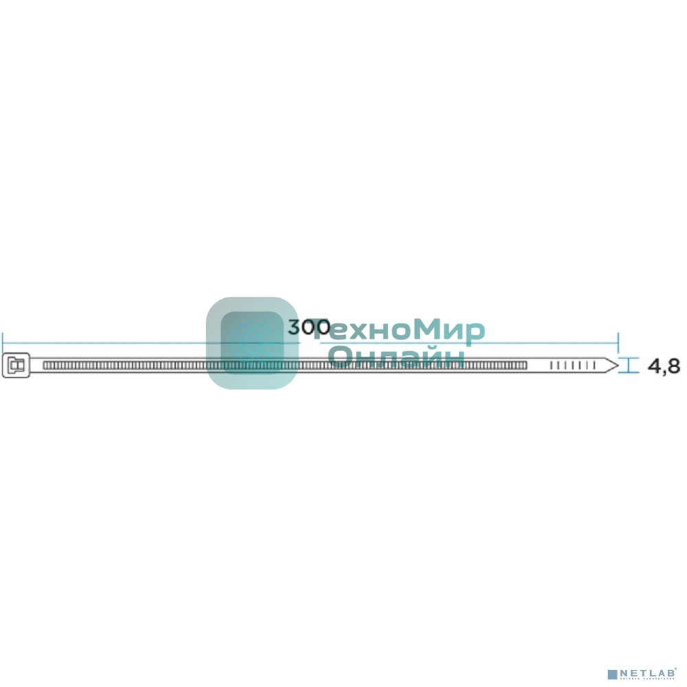 Стяжка нейлоновая профессиональная Rexant (67-1302) 300x4,8мм, черная (100 шт/уп)