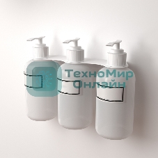 Держатель дозатора для жидкого мыла и шампуней Rexant на 3 флакона настенный, белый