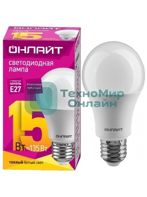 Лампа светодиодная ОНЛАЙТ 80874 OLL-F-A60-09-230-2.7K-E27