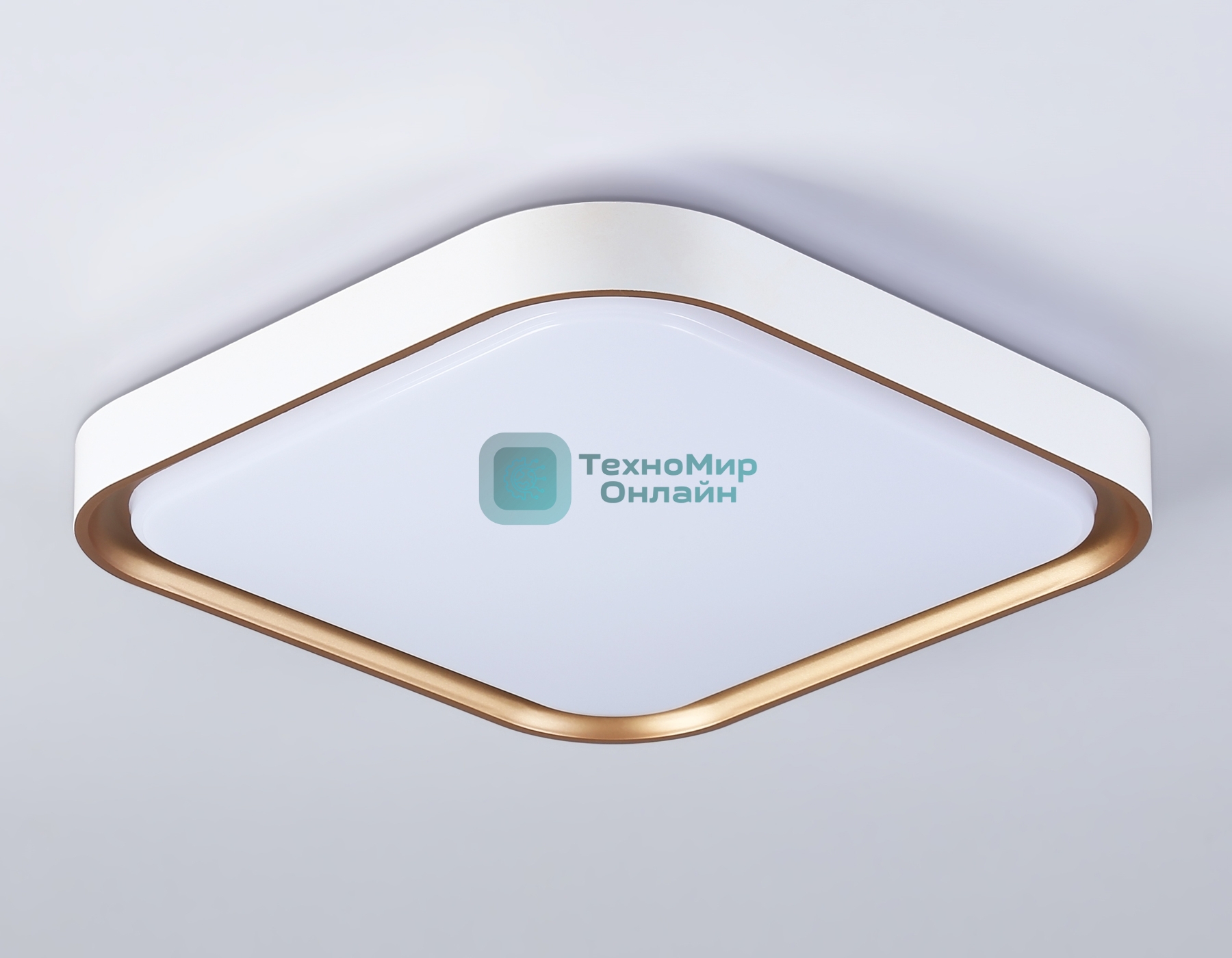 Потолочный светодиодный светильник Ambrella light FZ1259 WH/GD белый/золото 27W 5000K 350*350*60 (Без ПДУ)