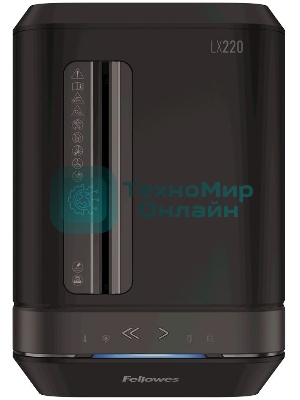 Шредер Fellowes PowerShred LX220 черный (секр.P-4)/перекрестный/20лист./30лтр./скрепки/скобы/пл.карты