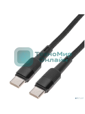 Кабель Rexant Type-C – Type-C, 5A, 100Вт, 1м, в черной нейлоновой оплетке