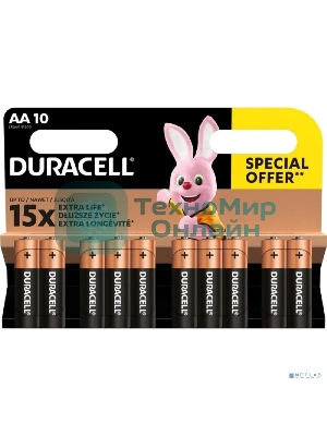 Батарейки Duracell LR6-10BL BASIC (6/60/16800) (10 в уп-ке шт.)