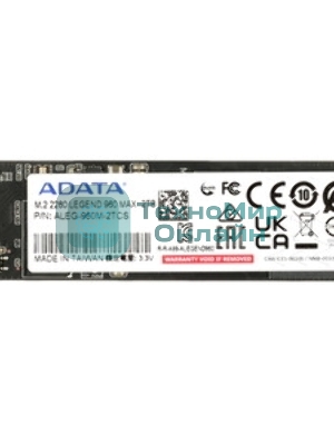 Накопитель SSD ADATA LEGEND 960 MAX, 2Tb, PCIe 4.0 x4, M.2 2280, NVMe, R/W 7400/6800, с радиатором