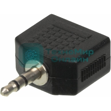Адаптер аудио Ningbo JAAA095-B 2xJack 3.5 (f)/Jack 3.5 (m) черный
