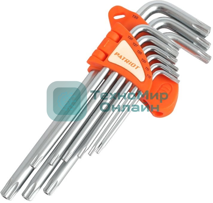 Набор ключей PATRIOT SKТ-9L, TORX, длинные, T10-T50, CRV, 9 шт