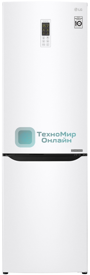 Холодильник LG GA-B419SQGL белый двухкамерный 223/79л морозилка снизу, No Frost