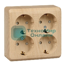 Розетка 4-м ОП Этюд 16А 250В защ. шторки с заземл. сосна SchE PA16-208D