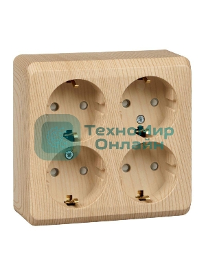 Розетка 4-м ОП Этюд 16А 250В защ. шторки с заземл. сосна SchE PA16-208D