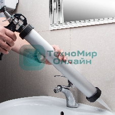 Пистолет для герметика Sparta 750мл ''закрытый'' алюминиевый корпус круглый шток 8 мм