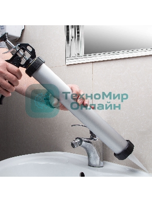 Пистолет для герметика Sparta 750мл ''закрытый'' алюминиевый корпус круглый шток 8 мм