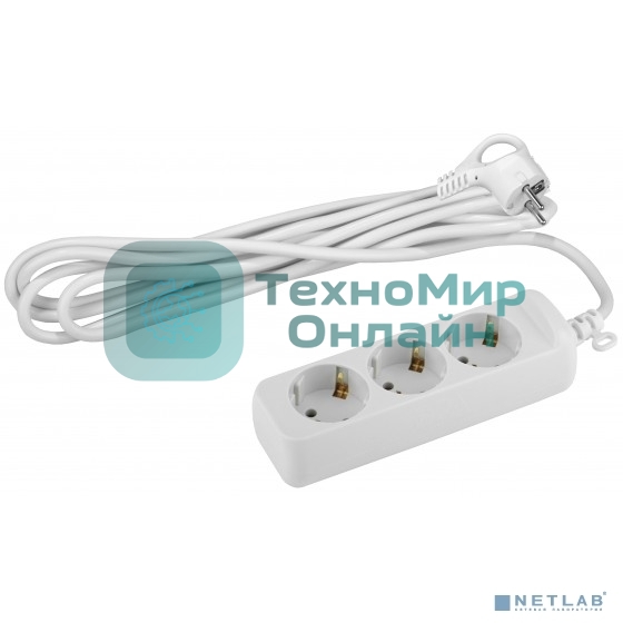 Удлинитель ЭРА U-3e-10m-3x1 с заземлением 3 гнезда 10 м полипропилен, 3х1 мм2