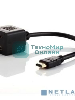 ПЕРЕХОДНИК Rexant (17-6832) шт.HDMI - 2гн.HDMI (провод) GOLD 