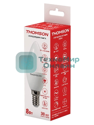 Лампа светодиодная Hiper THOMSON LED CANDLE 8W 670Lm E14 4000K TH-B2016