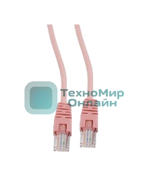 Патч-корд UTP Cablexpert PP12-1m cat.5e, 1м, литой, многожильный, розовый