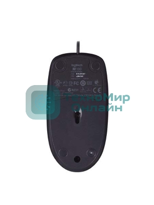 Мышь проводная Logitech M100/100R DARK/GREY (темно-серая/черная), 1000 dpi, USB, кнопки - 3
