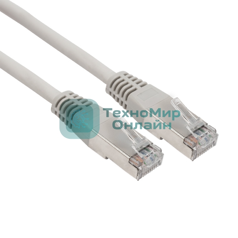 Пaтч-корд Rexant F/UTP, cat.6, RJ45-RJ45, экранированный, PVC серый, 1м