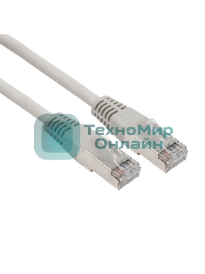 Пaтч-корд Rexant F/UTP, cat.6, RJ45-RJ45, экранированный, PVC серый, 1м