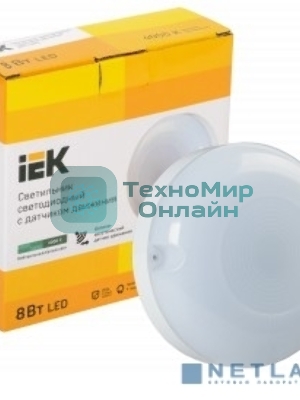 Светильник светодиодный IEK ДПО 1001 8Вт 4000К IP54 с акуст. датчиком LDPO3-1001-008-4000-K01