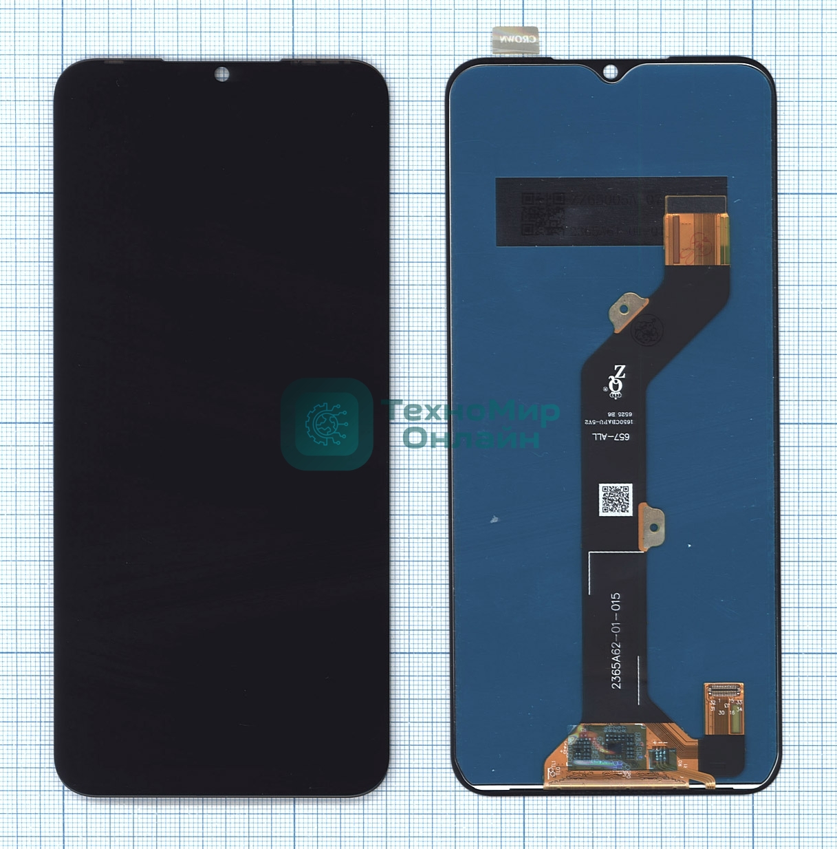 Дисплей для Tecno Spark 7 черный